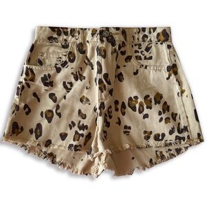 FARM Rio Leopard Print Denim Jean Shorts Unique